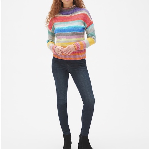GAP | Rainbow Colorful Stripe Mock Sweater - Picture 6 of 10